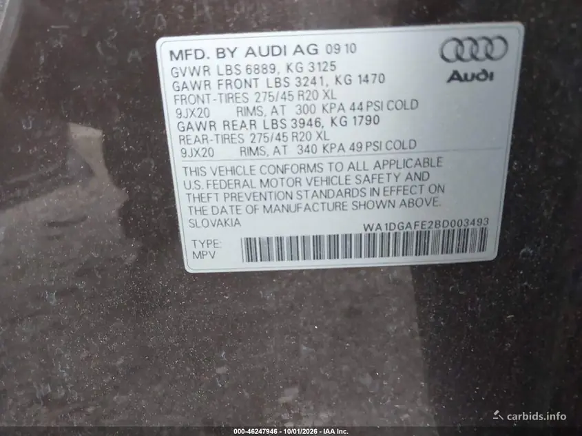 2011 Audi Q7 3.0T S Line Prestige WA1DGAFE2BD003493 — ფოტო 9